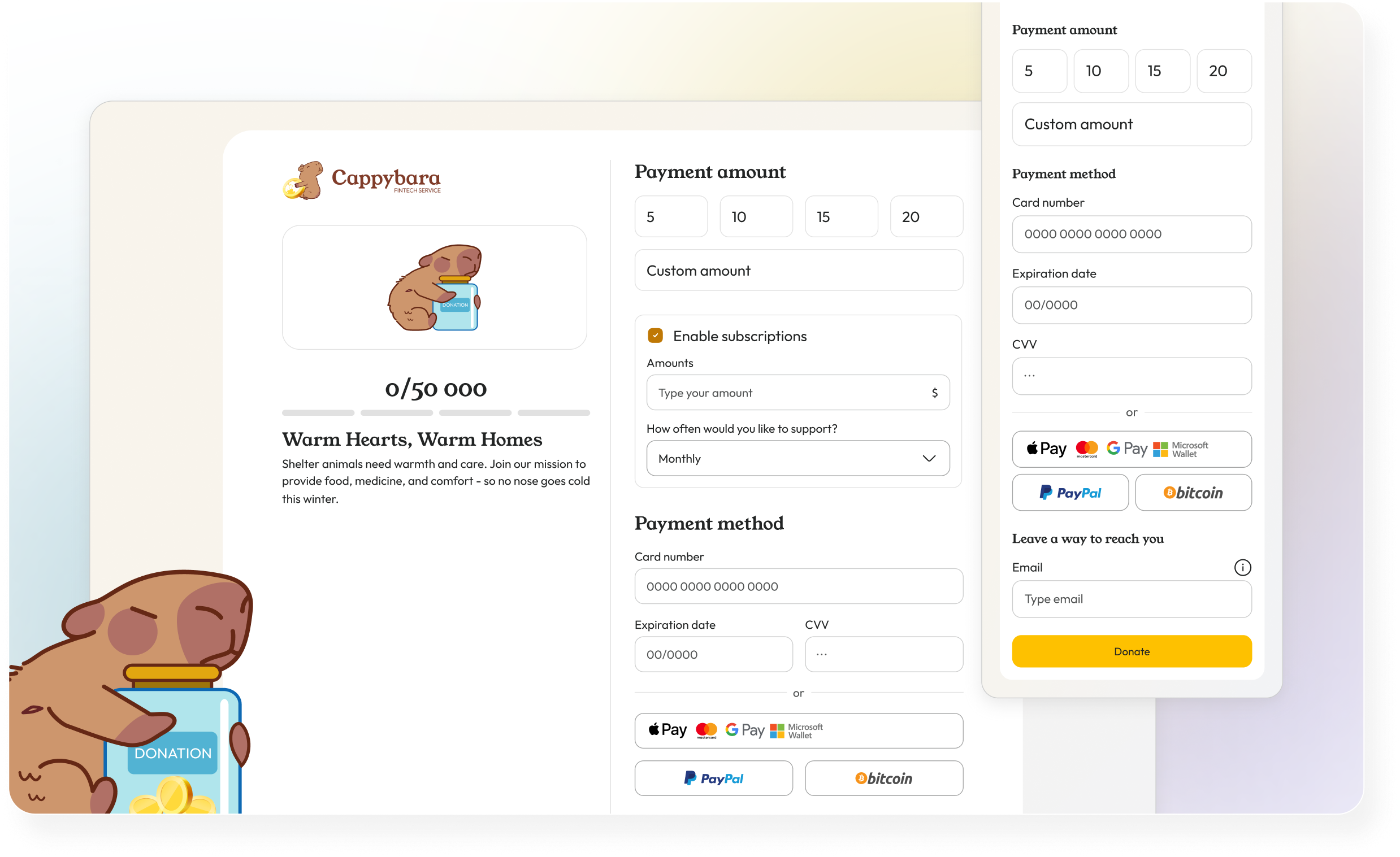 Cappybara - A simple way for Authors, Creators, Organizations, and Services to earn support and income — all in one place.